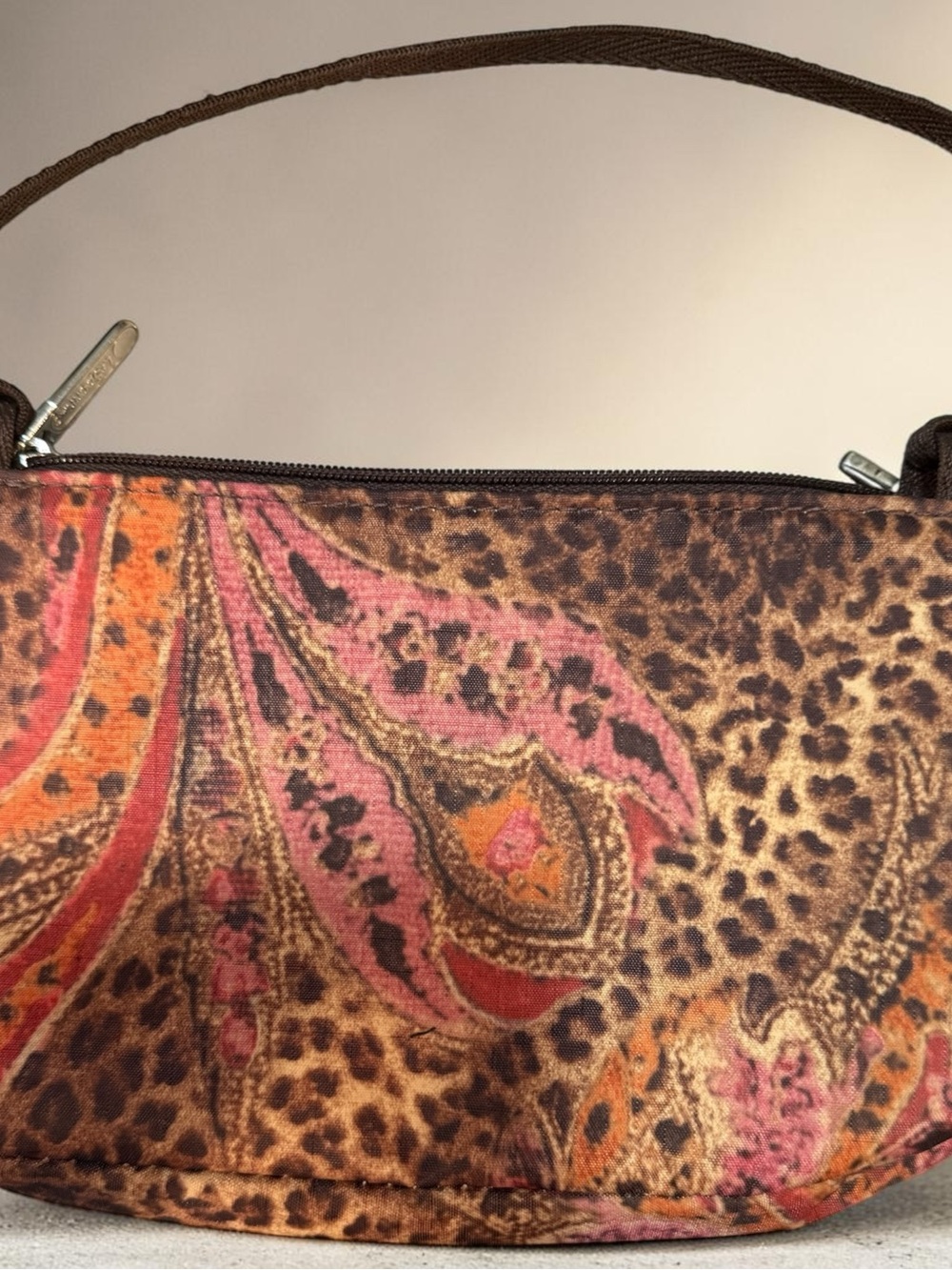 Lesportsac Leopard & Paisley Print Small Bag Brown and Pink - Picture 2 of 6